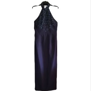 Long Beaded Evening Gown